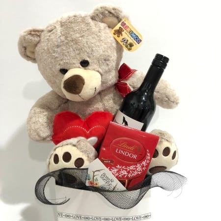 Big teddy, Chocs and Wine